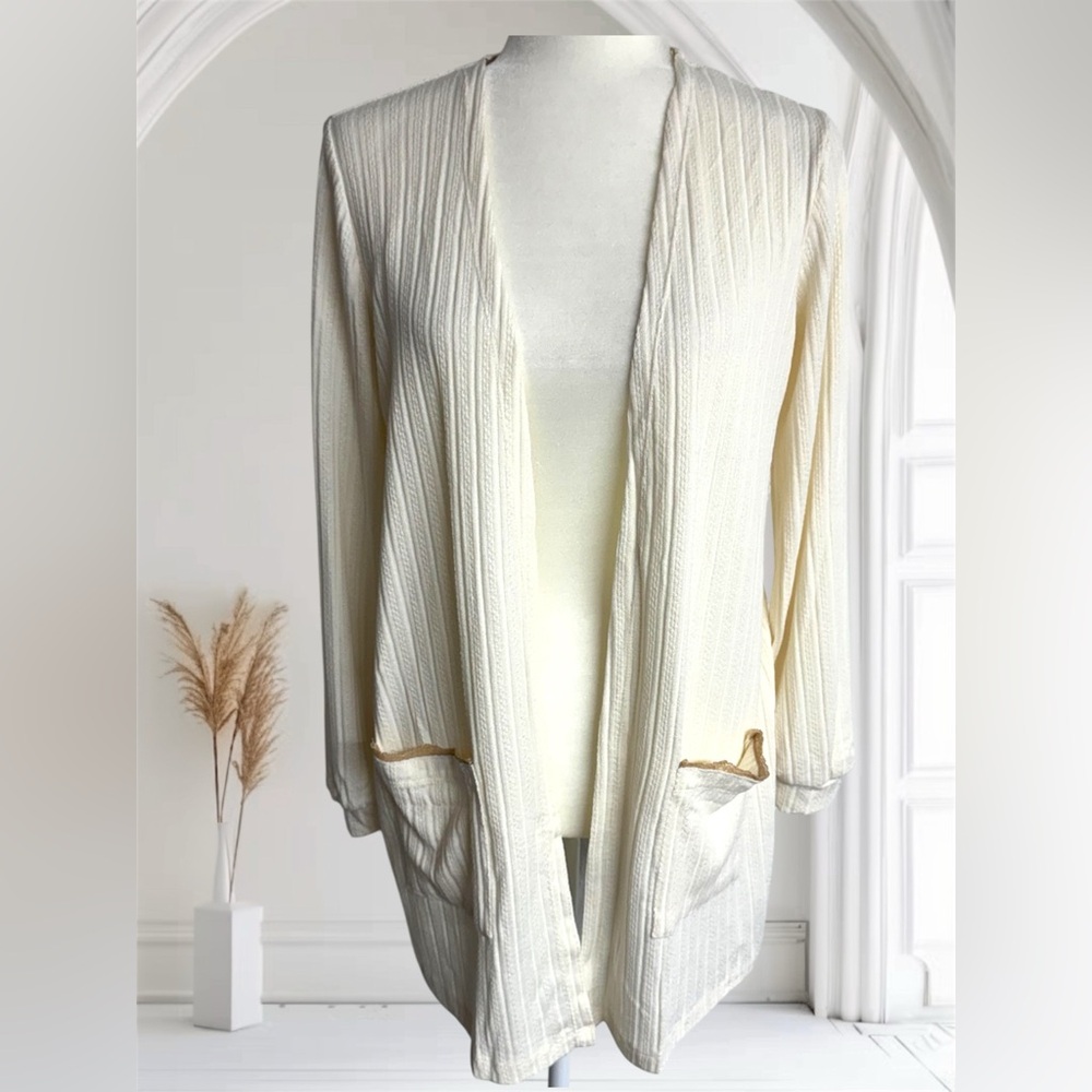 Blu Pepper Open Front Sweater Cardigan With Pockets Size Medium